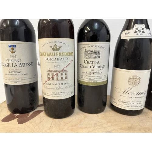 147 - Three bottles Chateau Frederic - Bordeaux 2002, two bottles Chateau Grand Videau - Bordeaux Superior... 