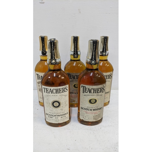 157 - Five bottles of Teachers Scotch Whisky,  Location: Crate
If there is no condition report shown, plea... 