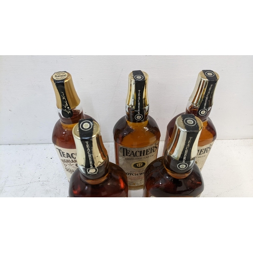 157 - Five bottles of Teachers Scotch Whisky,  Location: Crate
If there is no condition report shown, plea... 