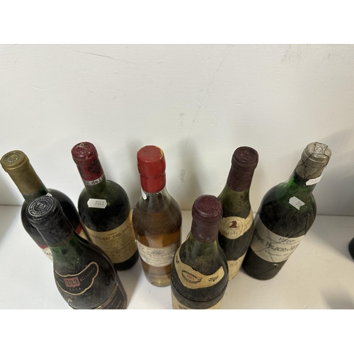 107 - Mixed bottles to include Rioja 1993, Cote's de Bourge 1982, Torres Gran Coronas Reserva 1964, 
Locat... 