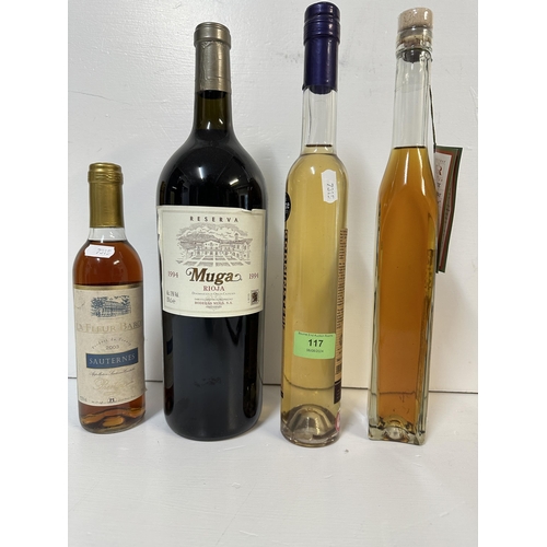 117 - Four bottles to include Rioja, Vodka, Sauterne, 
Location: shelf 3
If there is no condition report s... 