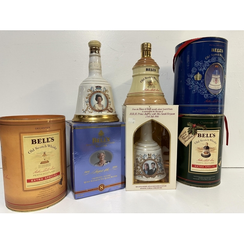 143 - Seven ceramic bell decanters to include Christmas 1991 A/F,  Location: Crate
If there is no conditio... 