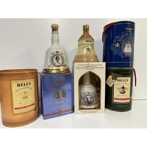 143 - Seven ceramic bell decanters to include Christmas 1991 A/F,  Location: Crate
If there is no conditio... 