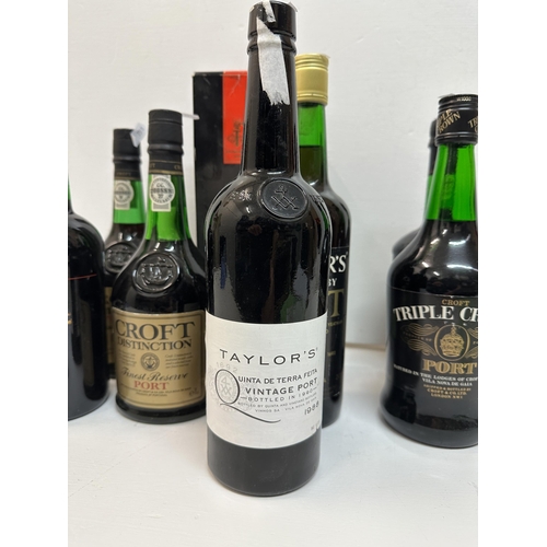 160 - Seven mixed Ports to include Taylors 1988 Vintage Port, 1 bottle of Chateau La Rose Jourdan 1978 Bor... 