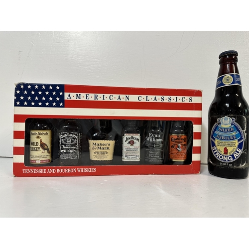 45 - A boxed collection of American Classics to include Austin Nichols Wild Turkey, Jack Daniels, Jim Bea... 