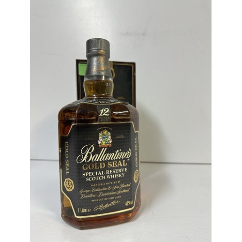 56 - A single bottle of Ballentines Gold Seal Special Reserve Scotch Whisky, 12 year old, 1lt,  Location:... 