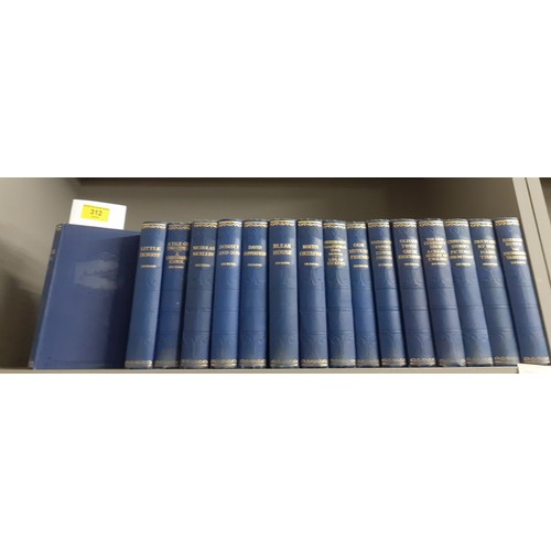 312 - A set of 16 Charles Dickens novels illustrated by Phiz in blue binders. Location:R1.1