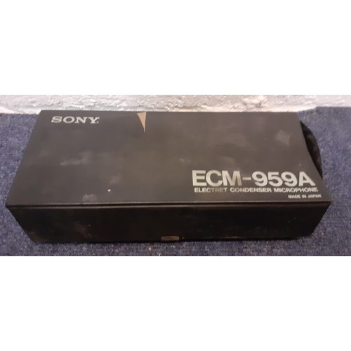 A Sony ECM-959A electric condenser microphone in case together