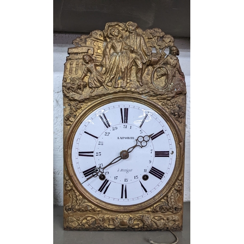 297 - A 19th century French Comtoise clock, the white enamel dial signed Laporte a Montegrut
Location:BWR
... 