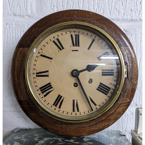 298 - A selection of clocks and clock parts to include a F.W Elliott Post Office dial clock with an 8