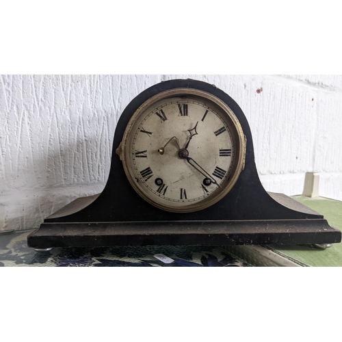 298 - A selection of clocks and clock parts to include a F.W Elliott Post Office dial clock with an 8