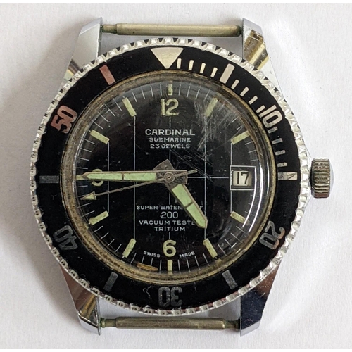 344 - A Cardinal Submarine gents divers wristwatch having a date aperture and luminous hands and markers
L... 