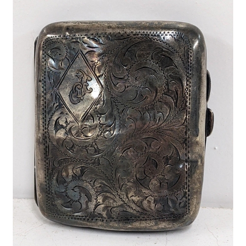 69 - A 1920's silver scroll engraved cigarette case, hallmarked Birmingham 1924, 54.5g
Location: CAB 1
If... 