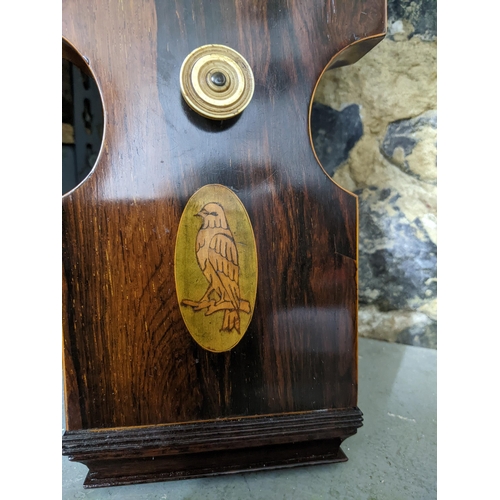 291 - A Regency rosewood barometer, face marked A Abraham & Co Liverpool, with swan neck pediment and baro... 