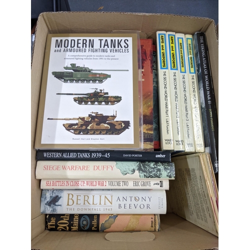 288 - Military related books to include Churchill's Navy, Arms and Uniforms of WW2 part 1-4, Battleground ... 