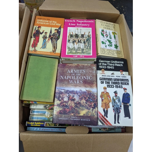 444 - Mostly military related books to include Battles of the American Civil War, The Crimean War, Butterf... 