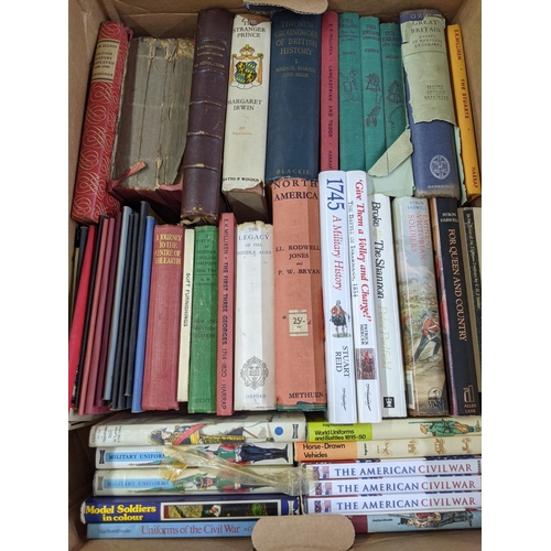 444 - Mostly military related books to include Battles of the American Civil War, The Crimean War, Butterf... 