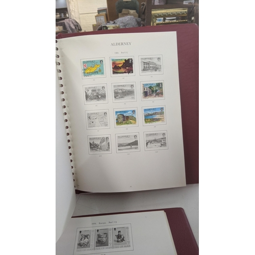 477 - Five part filled stamp albums to include stamps from around the world to include Chinese, Australian... 