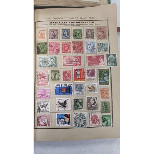 477 - Five part filled stamp albums to include stamps from around the world to include Chinese, Australian... 