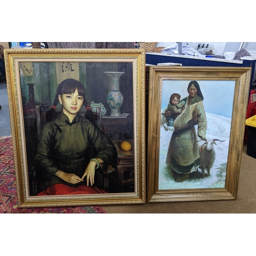 481 - ***THIS LOT HAS BEEN WITHDRAWN***Two large oil painting to include one depicting a portrait of a you... 