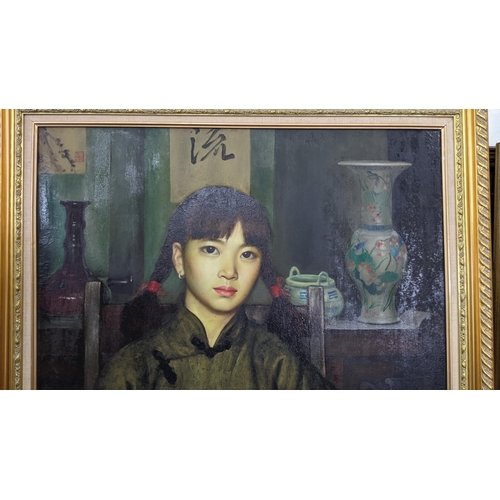 481 - ***THIS LOT HAS BEEN WITHDRAWN***Two large oil painting to include one depicting a portrait of a you... 