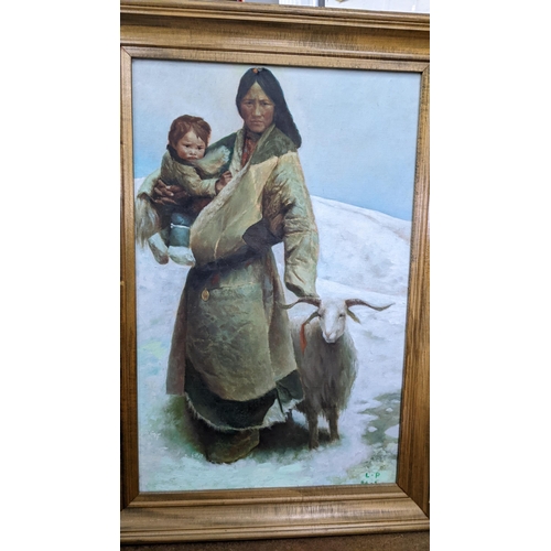 481 - ***THIS LOT HAS BEEN WITHDRAWN***Two large oil painting to include one depicting a portrait of a you... 