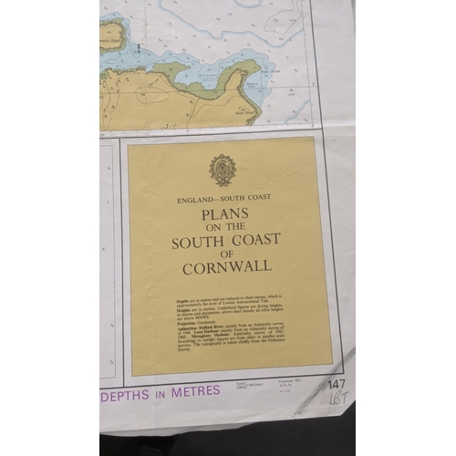 484 - A quantity of large maps to include an example titled Channel Islands Guernsey to Alderney and adjac... 