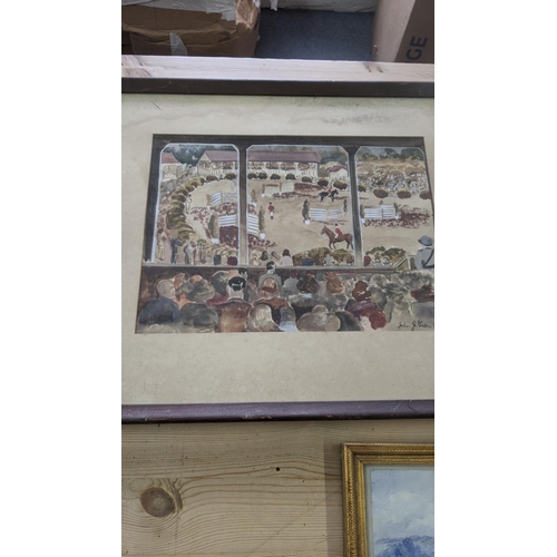 495 - A mixed lot to include framed and glazed pictures and paintings to include a pair of 19th century wa... 