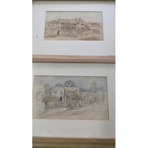 495 - A mixed lot to include framed and glazed pictures and paintings to include a pair of 19th century wa... 