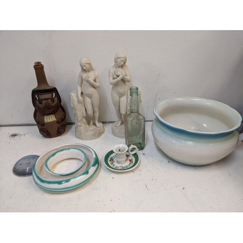 440 - Ceramics to include two 19th century Parian ware figures and other items Location:G
If there is no c... 