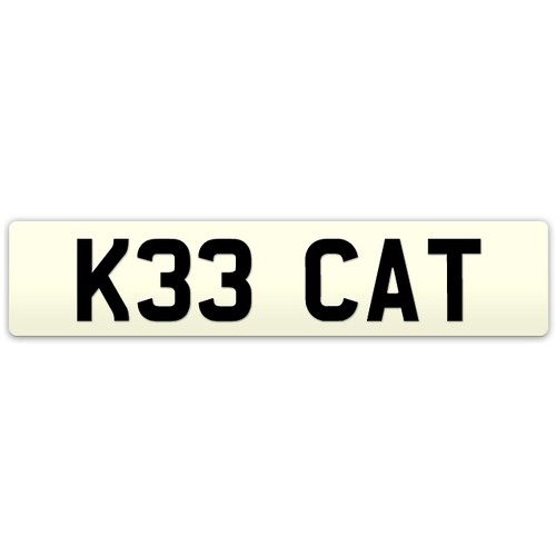 202 - 'K33 CAT', UK Vehicle Registration Private Number Plate, held on DVLA V778 Retention Document, expir... 