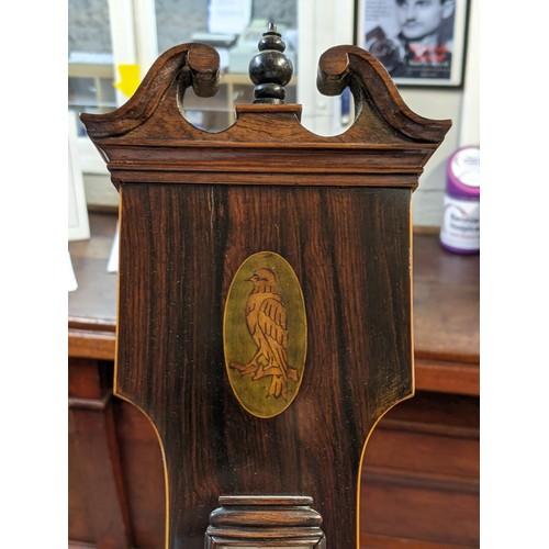 291 - A Regency rosewood barometer, face marked A Abraham & Co Liverpool, with swan neck pediment and baro... 