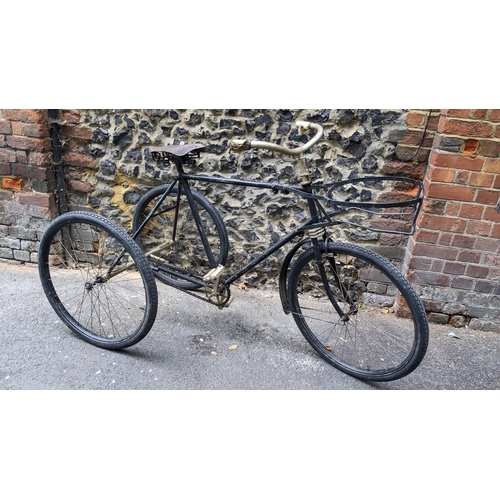 198 - An early Singers gents tricycle, circa 1806/1900, having an Abingdon rear hub and 1 inch block chain... 