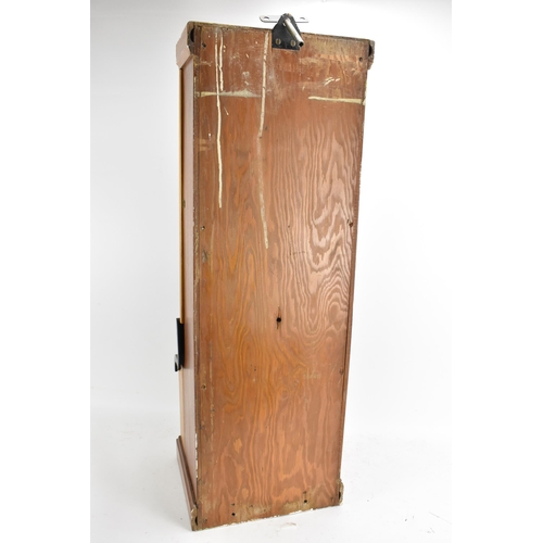 90A - An early/mid 20th century National Time Recorder clocking in clock, in a stained beech case, the cir... 