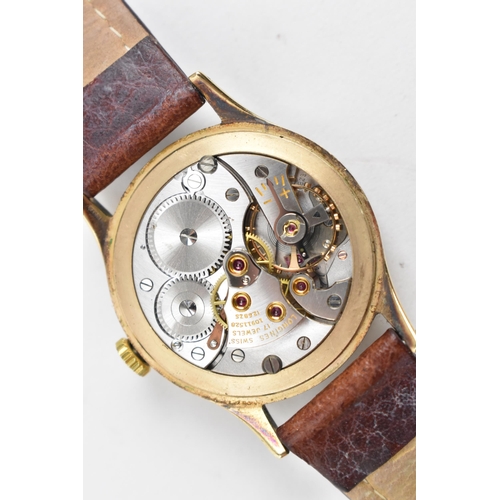 99 - A Longines, manual wind, gents, 9ct gold wristwatch, circa 1959, the dial having gilt baton markers ... 