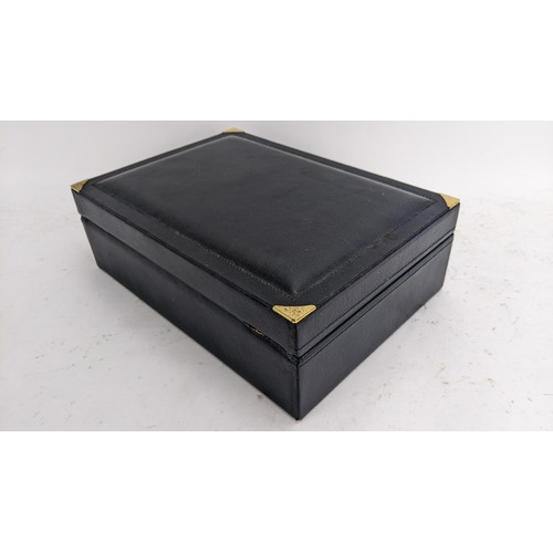 91A - A Rolex Creation Genève leather watch and jewellery box, with gilt metal lock, suede interior with w... 