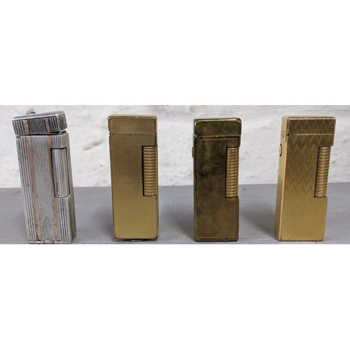 1 - Four vintage gold plated Dunhill lighters, one engraved S E J R, Location: CAB 2
If there is no cond... 