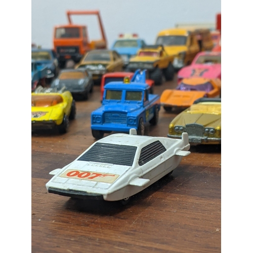 107 - Collection of Corgi and Matchbox cars, vans and lorries to include; Matchbox, Superkings, a Ford 'A'... 