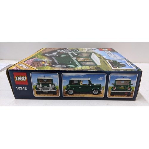 35 - A Lego creator set No 10242 green Mini Cooper, part completed, set assumed to be complete, with orig... 