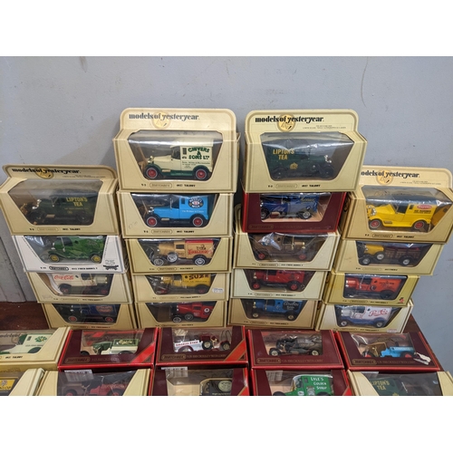 55 - A large collection of boxed matchbox models of Yesteryear die cast model commercial vehicles to incl... 