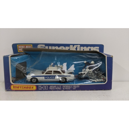 64 - Two boxed Matchbox Diecast Toys to include K-66 Jaguar XJ/12 Police Patrol and K-2001 Raider Command... 