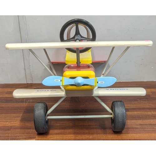 78 - A red, black, white and yellow Colma pastor ride on childs aeroplane
Location:A2B
If there is no con... 