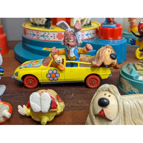 84 - Magic Roundabout and Lego related items to include a model roundabout Zebedee, Dougal, Florence and ... 