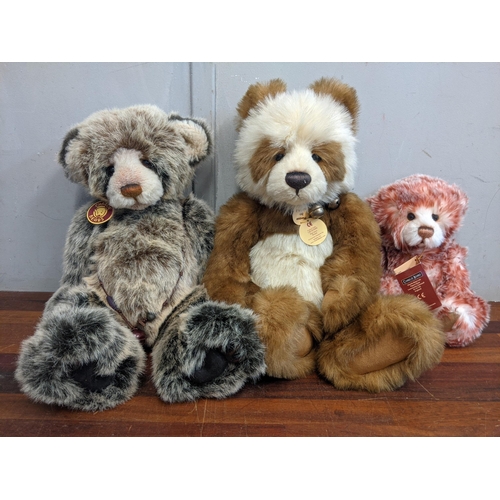 91 - Three Charlie Bears to include Ross, Edith, Asia each with certificate
Location:A2M
If there is no c... 