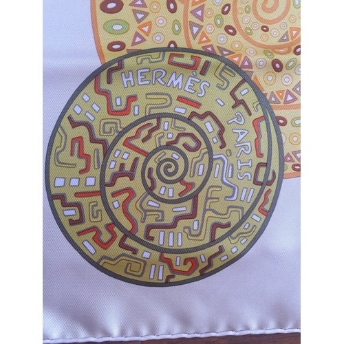 5 - Hermes- A 'Reves d'Escargots' silk twill scarf designed by Christine Henry in 2012 depicting an arra... 