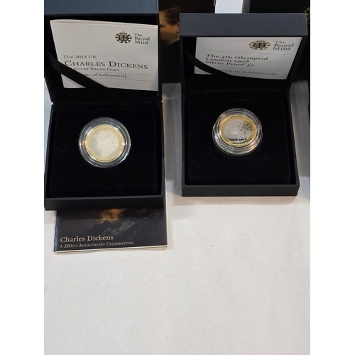 138 - Silver Proof Two Pound Coins to include 2008 4th Olympiad London, 2008 Olympics Handover, 2011 King ... 