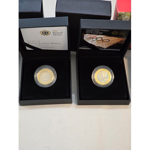 138 - Silver Proof Two Pound Coins to include 2008 4th Olympiad London, 2008 Olympics Handover, 2011 King ... 