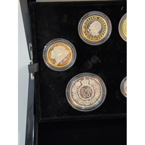 140 - The 2016 United Kingdom Silver Proof Commemorative Coin Set, a cased set of eight coins from crown t... 