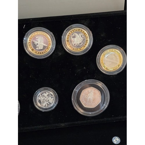 140 - The 2016 United Kingdom Silver Proof Commemorative Coin Set, a cased set of eight coins from crown t... 