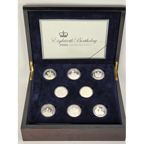 141 - United Kingdom - Elizabeth II (1952-2022), 2006 'Eightieth Birthday' Silver Proof Collection, compri... 